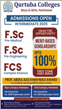 Admission Open in Qurtuba College Peshawar